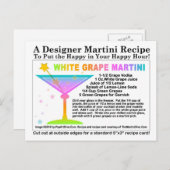Witte Druif Martini Recept Briefkaart (Voorkant / Achterkant)