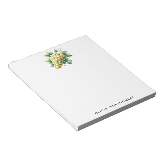 Witte druiven aangepaste naam notitieblok (Schuin)