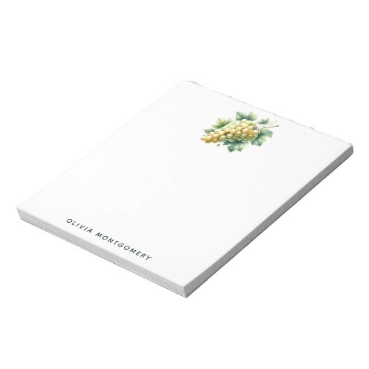 Witte druiven aangepaste naam notitieblok (Linkerzijde)