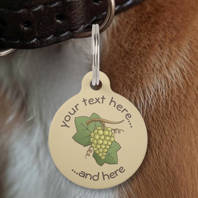 Witte druiven huisdierpenning (Creator heeft geüpload)