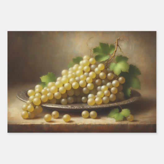  witte druiven leven nog inpakpapier vel (Voorkant 2)