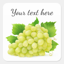 Witte druiven vierkante sticker