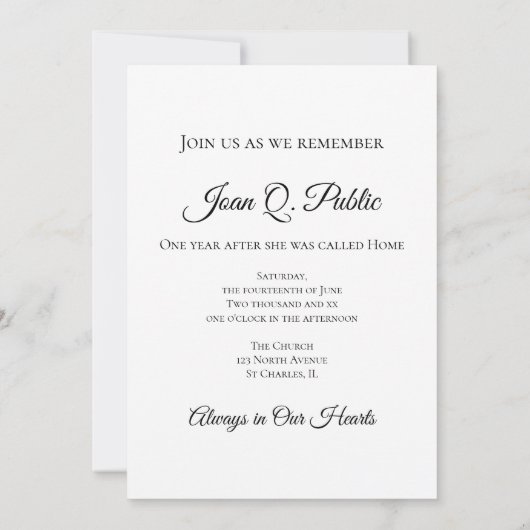 Witte Dubbele Daffodil Bloemen Dood Jubileum Kaart (Achterkant)