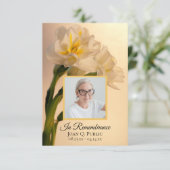 Witte Dubbele Daffodils Begrafenissympathie Bedankkaart (Staand voorkant)