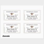Witte Dubbele Rand Honing Label met Honeybee (Vel)