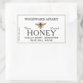 Witte Dubbele Rand Honing Label met Honeybee (Tas)