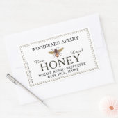 Witte Dubbele Rand Honing Label met Honeybee (Envelop)