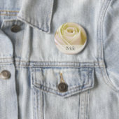 Witte dubbele roos Bride Pin Ronde Button 5,7 Cm (In situ)