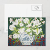 Witte dubbele tulpen en alstromerieën 2013 briefkaart (Voorkant / Achterkant)