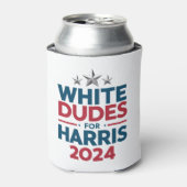 Witte Dudes voor Harris-2024 verkiezing Blikjeskoeler (Blikje Voorkant)