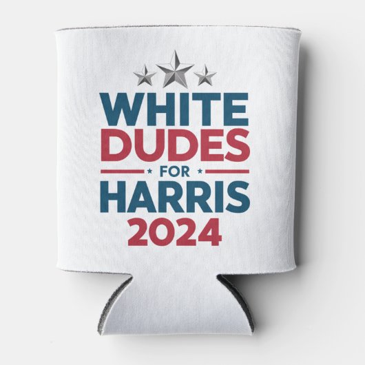 Witte Dudes voor Harris-2024 verkiezing Blikjeskoeler (Voorkant)