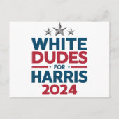 Witte Dudes voor Harris-2024 verkiezing Briefkaart (Voorkant)