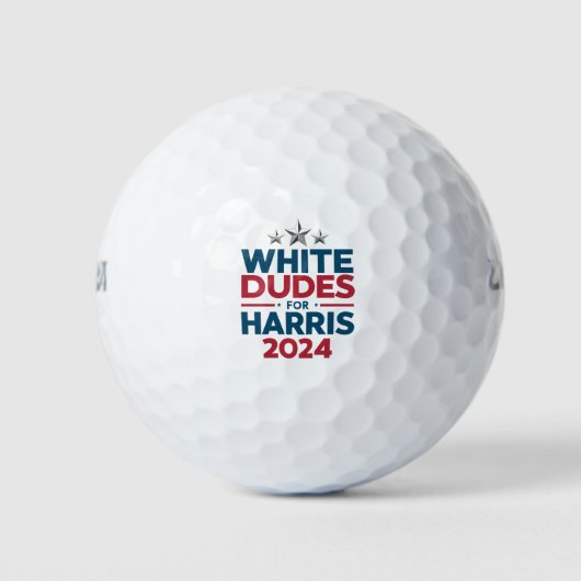 Witte Dudes voor Harris-2024 verkiezing Golfballen (Voorkant)