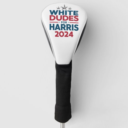 Witte Dudes voor Harris-2024 verkiezing Golfheadcover (Voorkant)