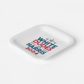 Witte Dudes voor Harris-2024 verkiezing Papieren Bordje (Gebogen)