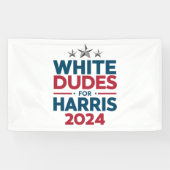 Witte Dudes voor Harris-2024 verkiezing Spandoek (Horizontaal)