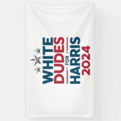 Witte Dudes voor Harris-2024 verkiezing Spandoek (Verticaal)