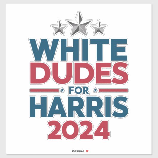 Witte Dudes voor Harris-2024 verkiezing Sticker (Vel)