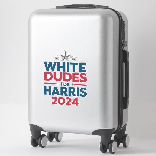 Witte Dudes voor Harris-2024 verkiezing Sticker (Koffer)