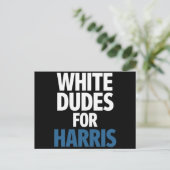 Witte Dudes voor Harris Kamala Harris 2024 verkiez Briefkaart (Staand voorkant)