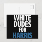 Witte Dudes voor Harris Kamala Harris 2024 verkiez Briefkaart (Voorkant / Achterkant)