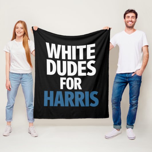 Witte Dudes voor Harris Kamala Harris 2024 verkiez Fleece Deken (In situ)