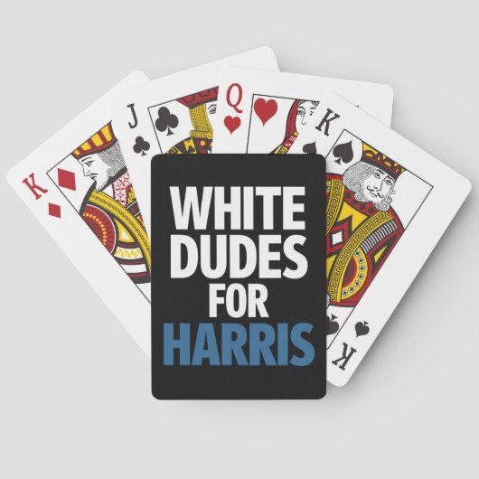 Witte Dudes voor Harris Kamala Harris 2024 verkiez Pokerkaarten (Achterkant)