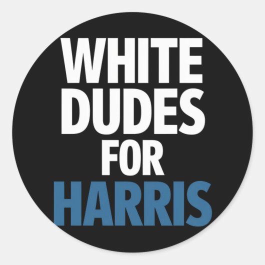 Witte Dudes voor Harris Kamala Harris 2024 verkiez Ronde Sticker (Voorkant)