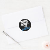 Witte Dudes voor Harris Kamala Harris 2024 verkiez Ronde Sticker (Envelop)