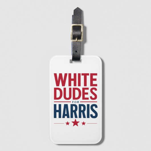 Witte Dudes voor Harris Verkiezing Kamala Harris 2 Bagagelabel (Voorkant (verticaal))