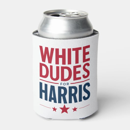 Witte Dudes voor Harris Verkiezing Kamala Harris 2 Blikjeskoeler (Blikje Voorkant)