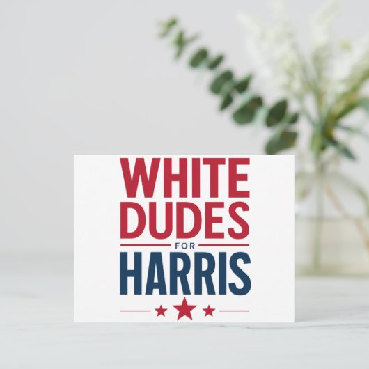 Witte Dudes voor Harris Verkiezing Kamala Harris 2 Briefkaart (Staand voorkant)