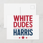 Witte Dudes voor Harris Verkiezing Kamala Harris 2 Briefkaart (Voorkant / Achterkant)