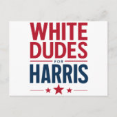 Witte Dudes voor Harris Verkiezing Kamala Harris 2 Briefkaart (Voorkant)