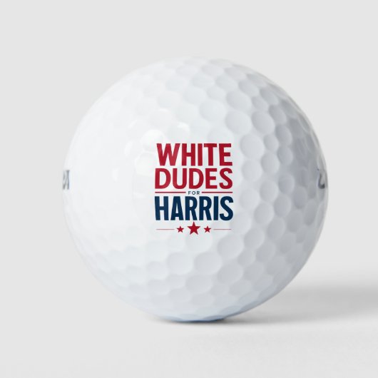 Witte Dudes voor Harris Verkiezing Kamala Harris 2 Golfballen (Voorkant)