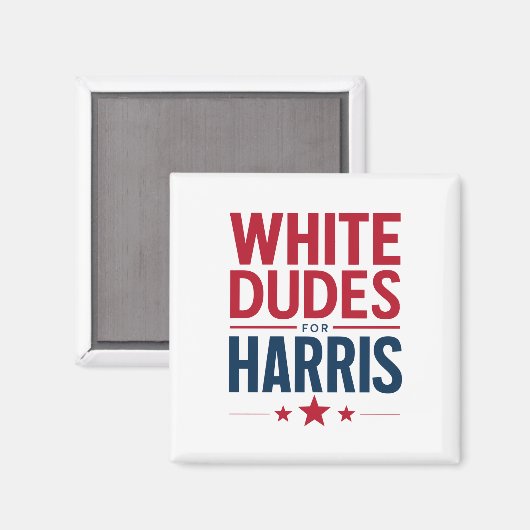 Witte Dudes voor Harris Verkiezing Kamala Harris 2 Magneet (Voorkant / Achterkant)