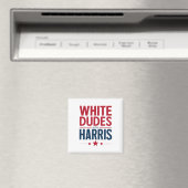 Witte Dudes voor Harris Verkiezing Kamala Harris 2 Magneet (Insitu (Vaatwasser))