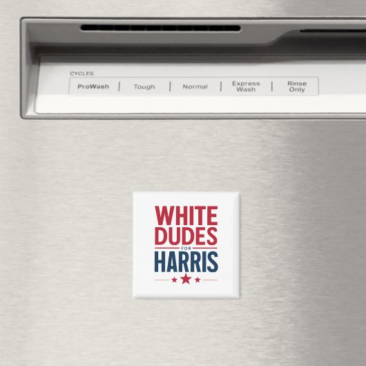 Witte Dudes voor Harris Verkiezing Kamala Harris 2 Magneet (Insitu (Vaatwasser))