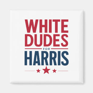 Witte Dudes voor Harris Verkiezing Kamala Harris 2 Magneet