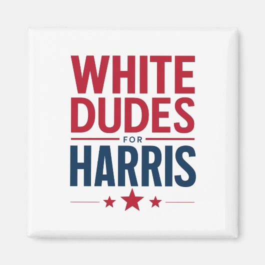 Witte Dudes voor Harris Verkiezing Kamala Harris 2 Magneet (Voorkant)