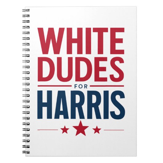 Witte Dudes voor Harris Verkiezing Kamala Harris 2 Notitieboek (Voorkant)