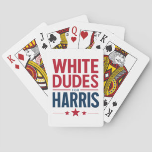 Witte Dudes voor Harris Verkiezing Kamala Harris 2 Pokerkaarten