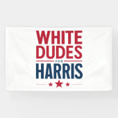 Witte Dudes voor Harris Verkiezing Kamala Harris 2 Spandoek (Horizontaal)