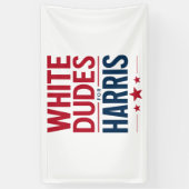 Witte Dudes voor Harris Verkiezing Kamala Harris 2 Spandoek (Verticaal)