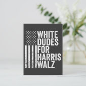Witte Dudes voor Harris Walz Amerikaanse vlag verk Briefkaart (Staand voorkant)