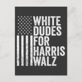 Witte Dudes voor Harris Walz Amerikaanse vlag verk Briefkaart (Voorkant)