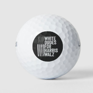 Witte Dudes voor Harris Walz Amerikaanse vlag verk Golfballen