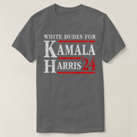 Witte Dudes voor Kamala 2024 T-shirt (Design voorkant)