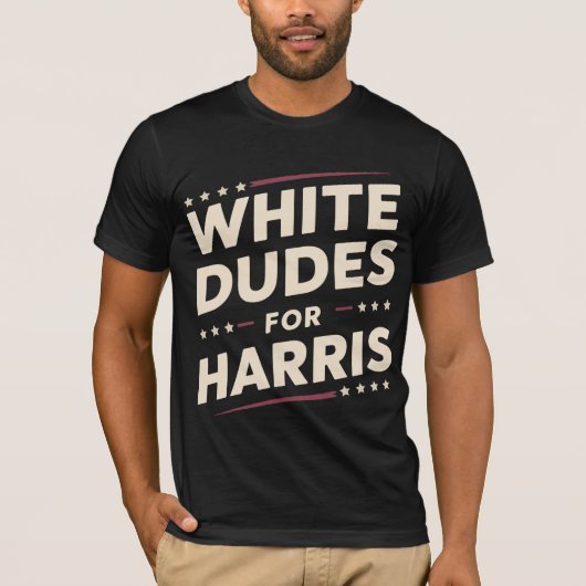 Witte Dudes voor Kamala Harris stemmen voor 2024 T-shirt (Voorkant)