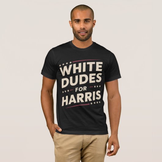 Witte Dudes voor Kamala Harris stemmen voor 2024 T-shirt (Voorkant volledig)